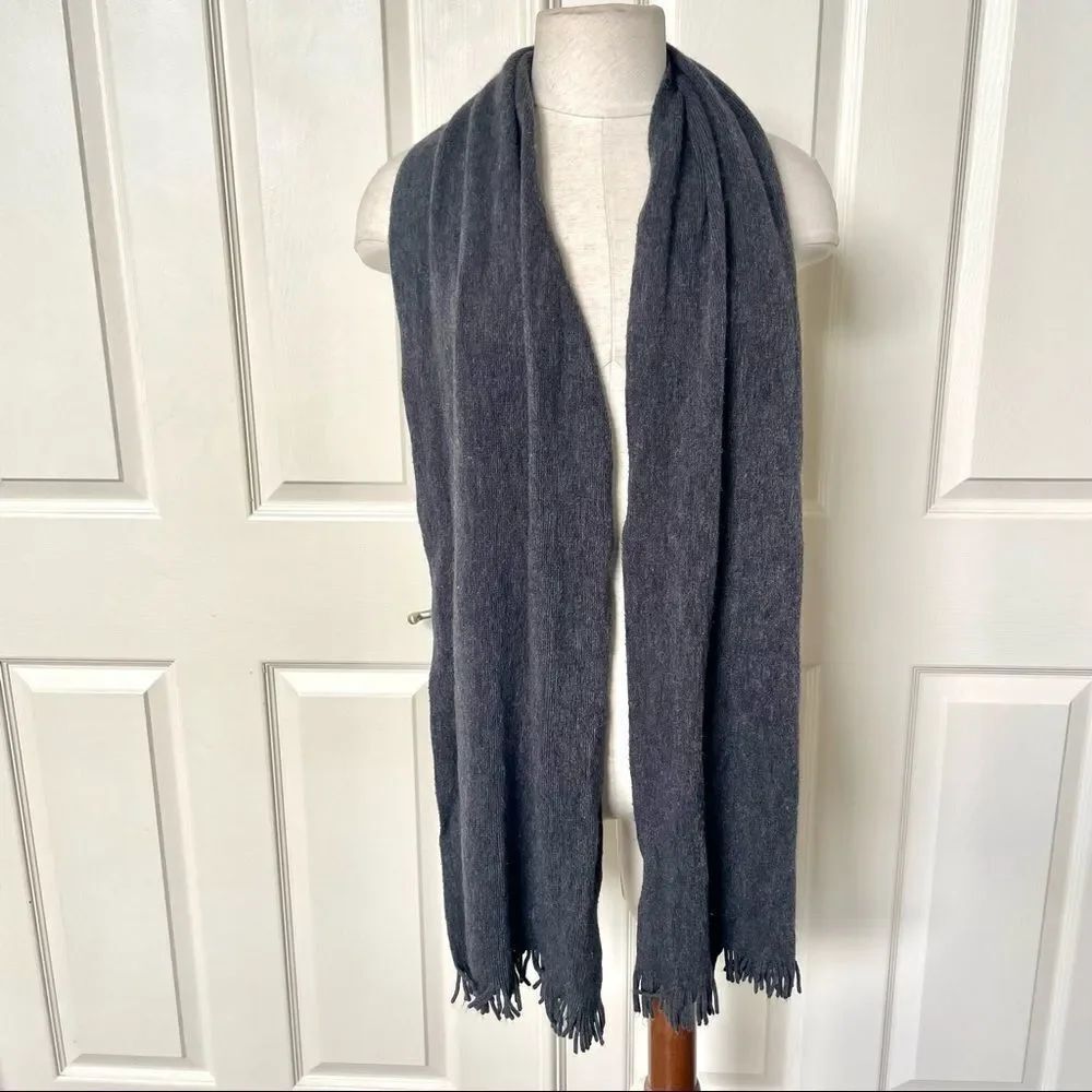 Calvin Klein Grey fringed scarf
